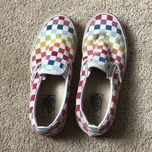 Rainbow checkered Vans